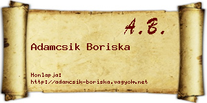 Adamcsik Boriska névjegykártya